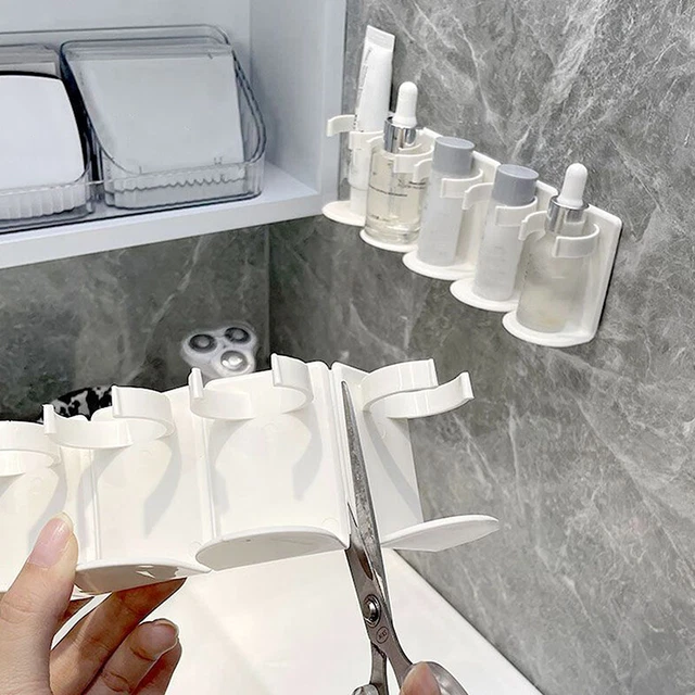 Wall Mounted Cuttable Organizer Mirror Cabinet Self-Adhesive Objects Storage Box