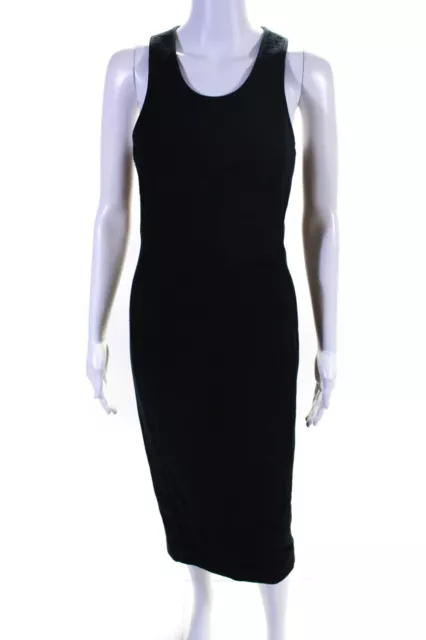 Diane Von Furstenberg Womens Textured Back Zipped Sheath Dress Navy Size 2