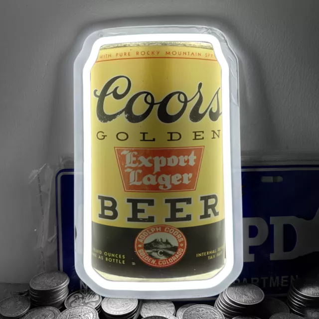 Coors Golden Beer Cans Neon Sign Bar Party Store Nightlight Wall Decor 12"x7" H4