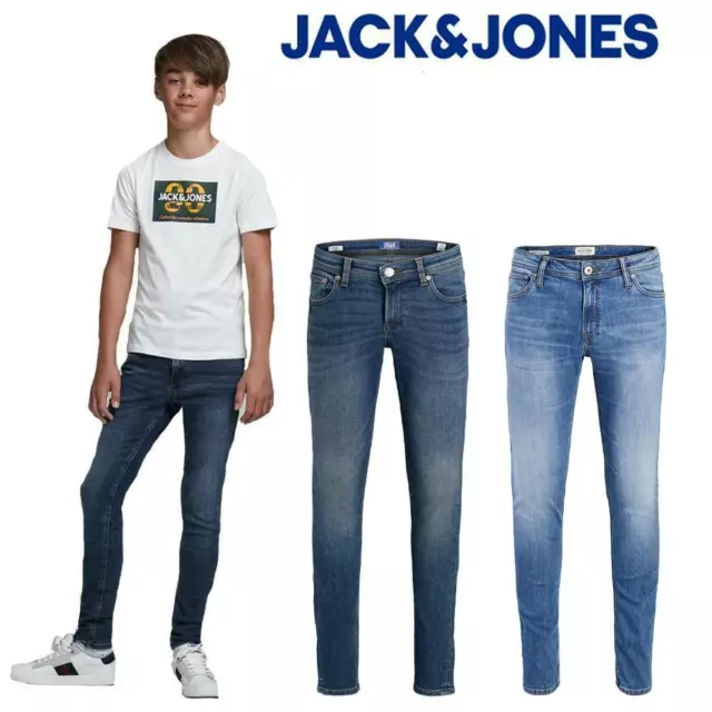 Pantaloni Jack & Jones Ragazzi Skinny Stretch 8-16 Bambini Casual Smart Denim Blu