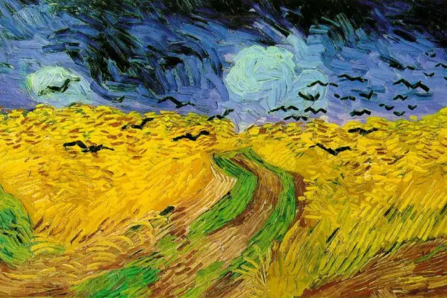 Vincent van Gogh Wheatfield with Crows Laminated Dry Erase Sign Poster 36x24