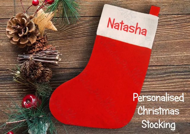 Personalised Christmas Stocking Kids Sack secret Santa filler With Child's Name 2