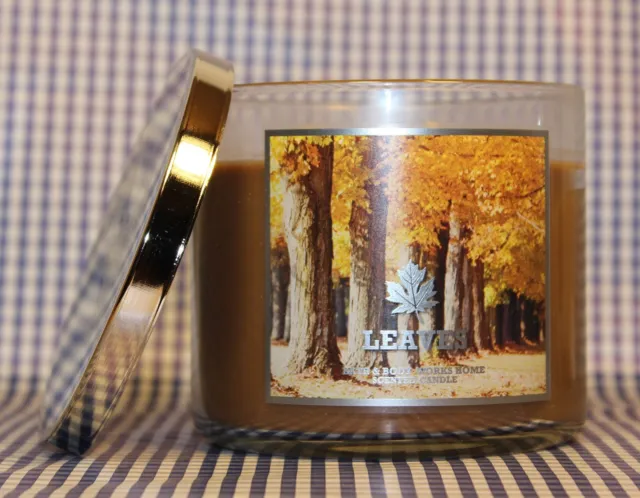 1 Bath & Body Works LEAVES 3-Wick Scented Filled 14.5 oz Candle Fall