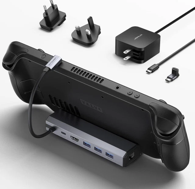 JSAUX Docking Station Compatibel met Steam Deck/ROG Ally/Steam Deck OLED, 6-in-1 Dock met HDMI 2.0 4K@60Hz, Gigabit Ethernet, 3 USB A 3.0 en Full JSAUX Docking Station Compatibel met Steam Deck/ROG Ally/Steam Deck OLED, 6-in-1 Dock met HDMI 2.0 4K@60Hz, Gigabit Ethernet, 3 USB A 3.0 en Full