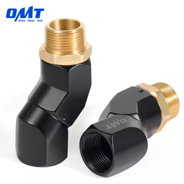 OMT 2 Piece Fuel Hose Swivel Set 1in NPT 360° Rotating Connectors for Fuel Pump