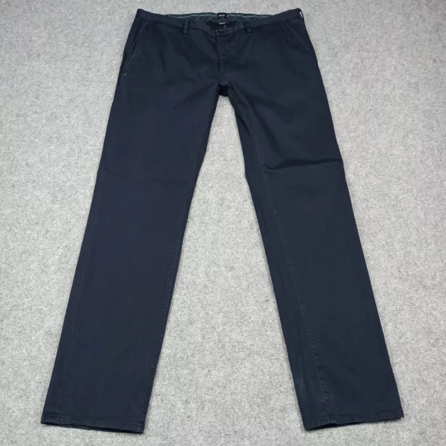 HUGO BOSS Pantalon Chino Taille Hommes W37 L33 Droit Slim Stretch Bleu Foncé