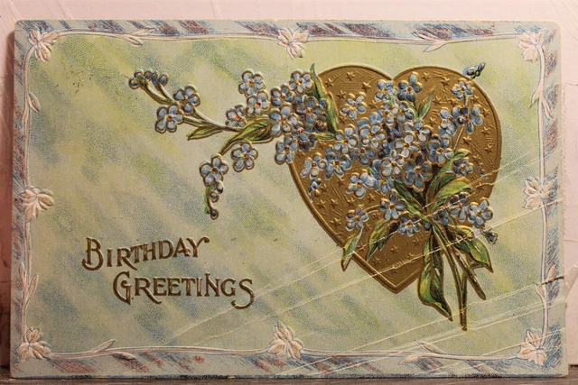 Greetings Birthday Postcard Old Vintage Card View Standard Souvenir Postal Post