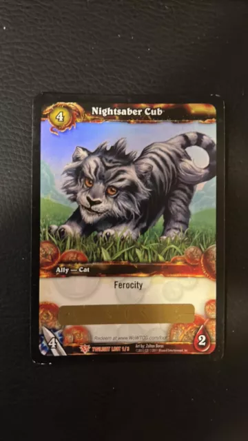 UNSCRATCHED Loot Card Nightsaber Cub World of Warcraft WoW TCG CCG