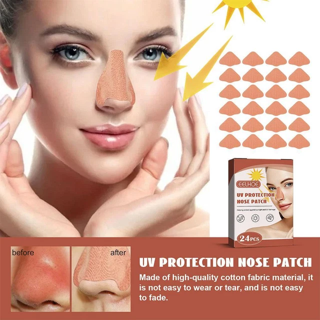 24 piezas Parche de nariz con protección UV Protectores solares nariz deportes para hombres y mujeres C2P3
