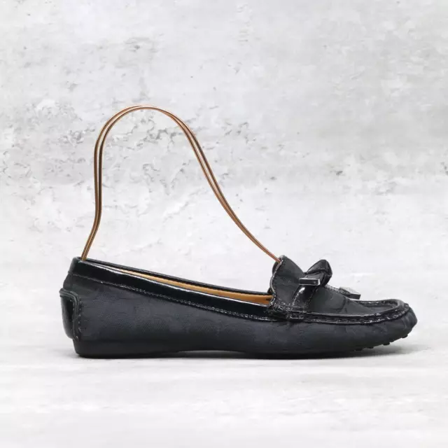 Coach Frida Women's Size 7.5B Signature Logo Black US Flats Slip On Loafers