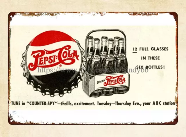 wall art stores plaque 1949 pepsi cola ad metal tin sign
