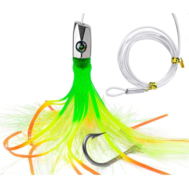 Elprico 6 Pezzi Umbrella Rig Per Pesca - Esche In Acciaio Con Occhi 3D E Paillettes Per Predatori, 20.5 Cm - 4