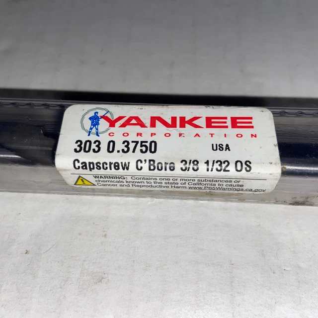 Yankee 303-0.375  3/8” Reamer, Capscrew C’bore .6010 x .4060 HSS  L-19 VT USA