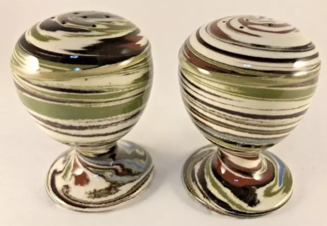 Desert Sands Neveda Swirl Pottery Salt & Pepper Shakers