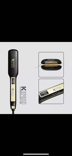 Fer à Lisser Vapeur Tourmaline Céramique Kemei 65W, Pour Cheveux Secs Et Humides, Rouge