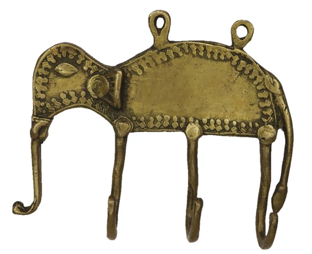 Elephant Shape Antique Vintage Style Handmade Brass Wall Hook Hanger Home Décor