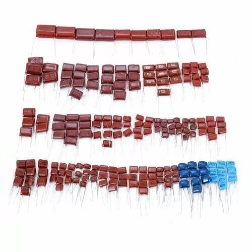 200x 630V 0.001uf~2.2uf 25 values ​​CBB capacitors film capacitor assortment LOV