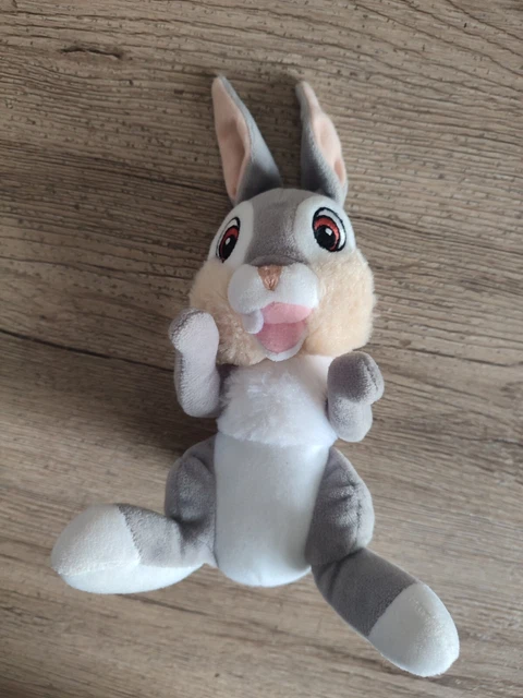 doudou Peluche  LAPIN PANPAN gris blanc 22cm avec oreilles nicotoy simba tbe