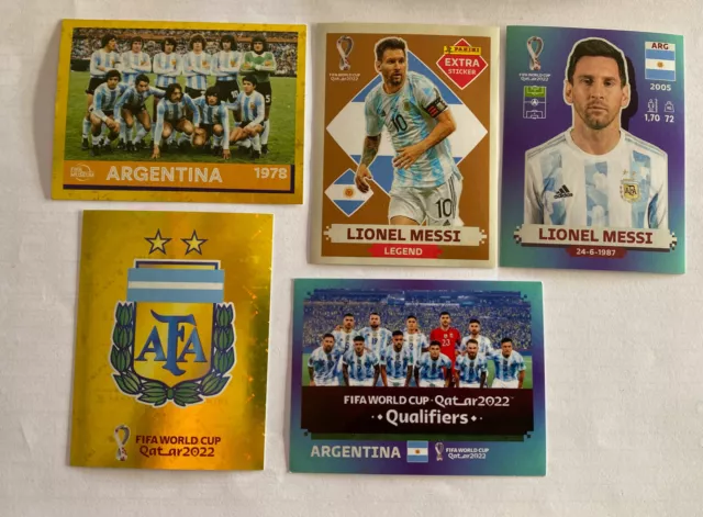 Combo Extra-Sticker Qatar WC 2022 panini Lionel Messi Argentina Football Legend