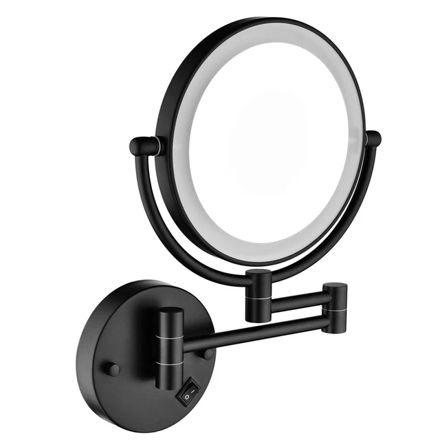 LED Magnifying Vanity Mirror Wall Mount Two-Sided Makeup