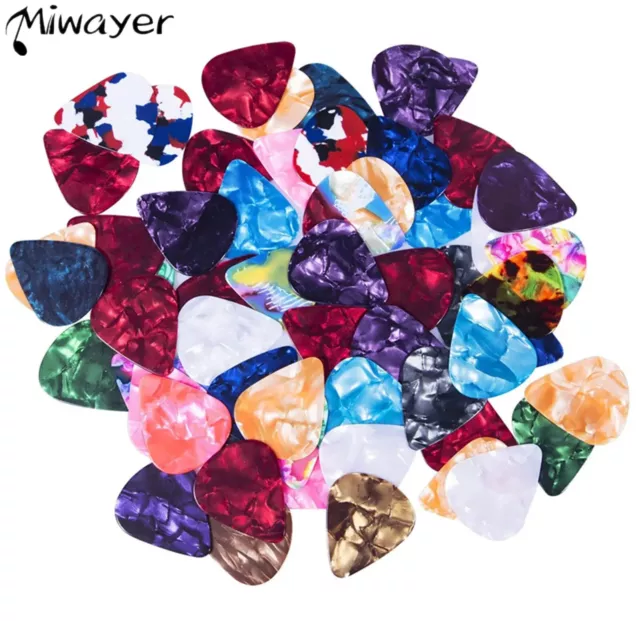 Miwayer Guitar Picks 50 Pcs Celluloid Mixed Colorful Assorted Variety Pack