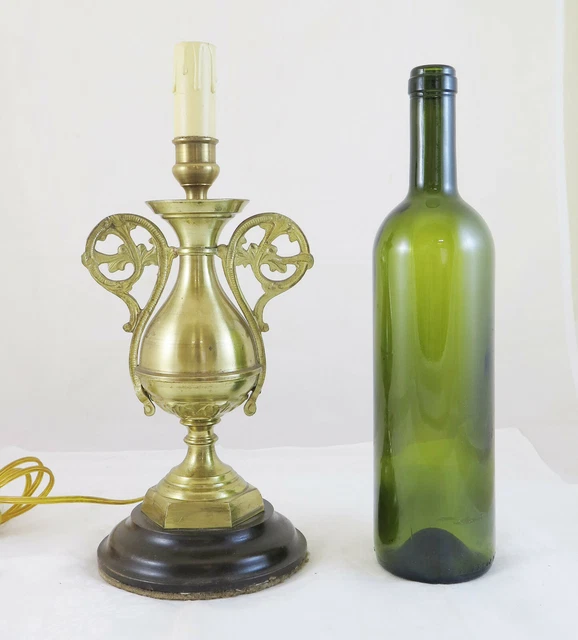 LAMPE DE TABLE avec Base en Laiton Et Abat-Jour Tiffany Avec