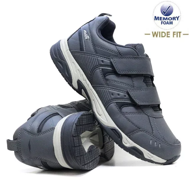 Herren Freizeittrainer Memory Schaum Breite Passform Wandern Laufen Sport Fitnessschuhe Grösse