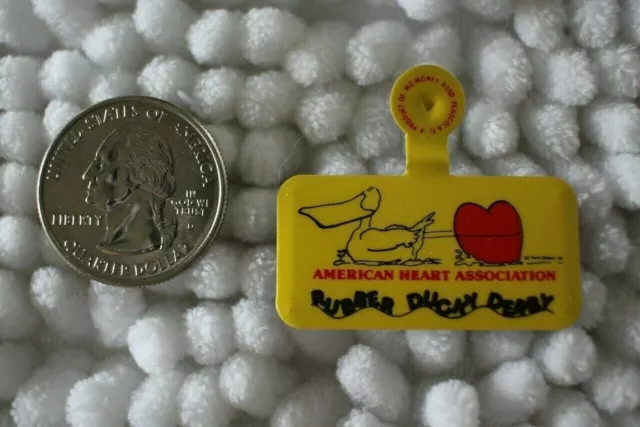 American Heart Association Rubber Ducky Derby Foldover Tab Pinback Button #29001