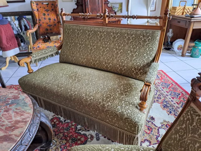 schöne alte Gründerzeit Sitzgarnitur-Sitzgruppe "großes Sofa und zwei Sessel "