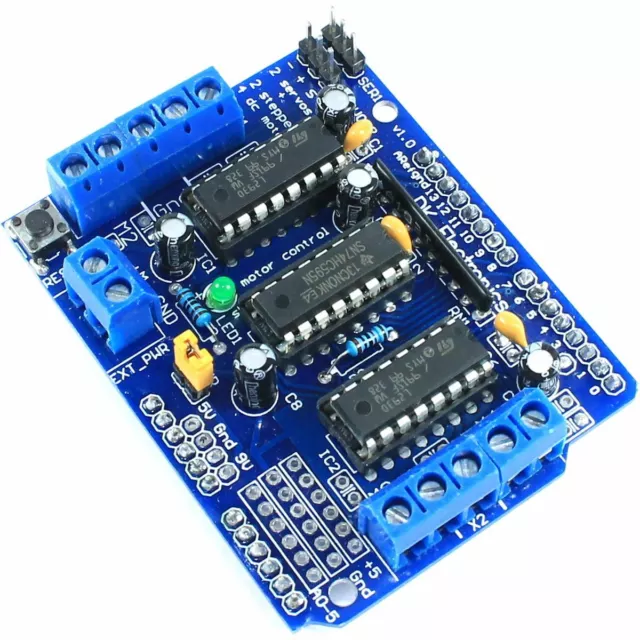 L293D 4 Channel Motor Driver Shield for Arduino UNO Stepper Servo Flux Workshop