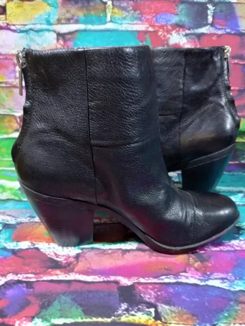 Bandolino Women's Size 6.5M Boots Joinedtome Bootie Black Leather Back Zip