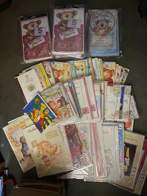VINTAGE GREETINGS CARDS JOB LOT OF 50 ALL DIFFERENT - Birthdays Get Well etc