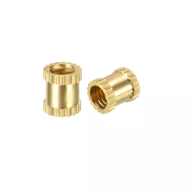 M3 x 5mm(L) x 4mm(OD) Dadi zigrinati in ottone con inserto filettato, 50 pz