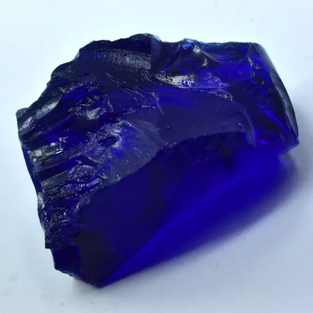 56.95 Ct Lab-Created Sapphire Blue Rough Uncut Gemstone CERTIFIED Huge Size