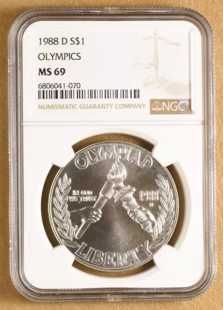 1988 D Olympics Commemorative Silver Dollar NGC MS69