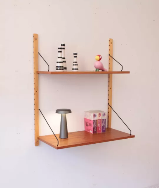 Cado Poul Cadovius Teak Wandregal Schreibtisch 60er Vintage Mid-Century Shelf