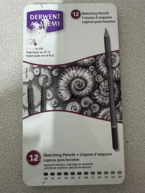 Derwent Academy Tin Of Sketching Pencils Pack Of 12