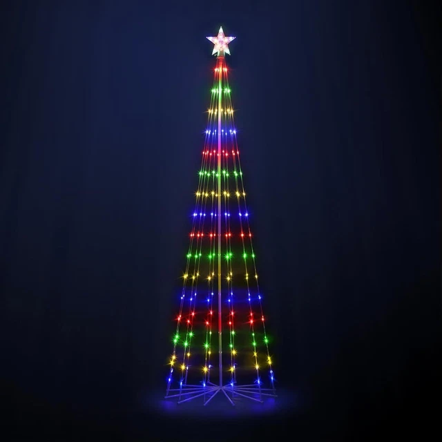 7.5FT LED OUTDOOR Christmas Tree, Outside Lighted Cone Xmas Decor with