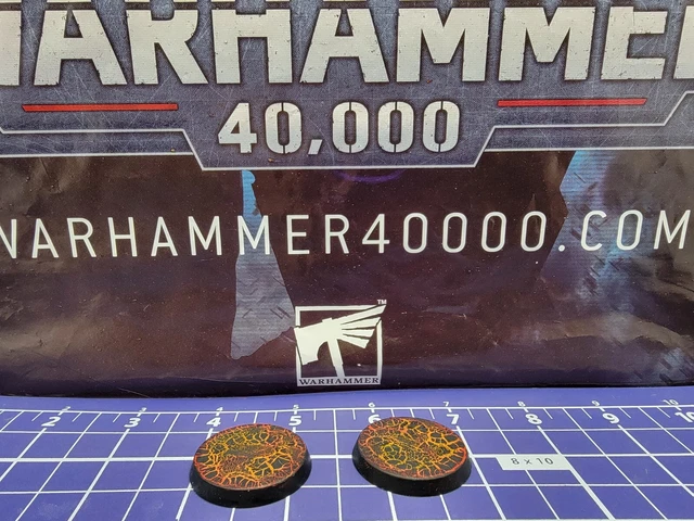32mm Basi In Resina Lava Warhammer 40k AOS – Fatte A Mano Non Verniciate - Foto 3