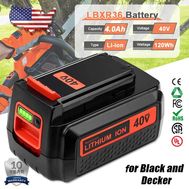 NEW 40 Volt for Black and Decker 40V Max Lithium Battery LBX2040 LBXR36 LSW36