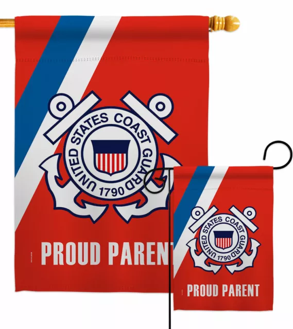Proud Coast Guard Parent Garden Flag Armed Forces Decorative Yard House Banner