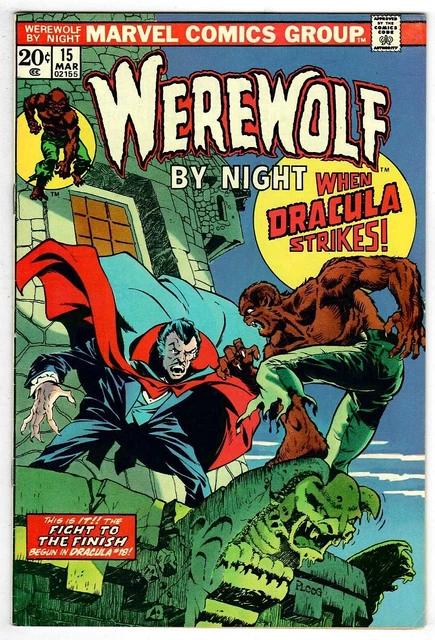 Werewolf by Night # 15 Ploog! 3/74 Key Book vs Dracula Nice Copy But No MVS  🦇