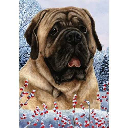 Winter House Flag - Fawn Mastiff 15113