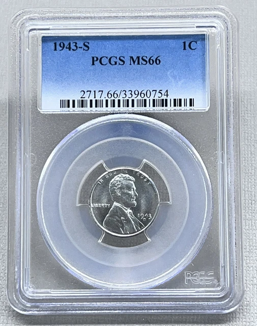 1943-S Steel Penny PCGS MS66