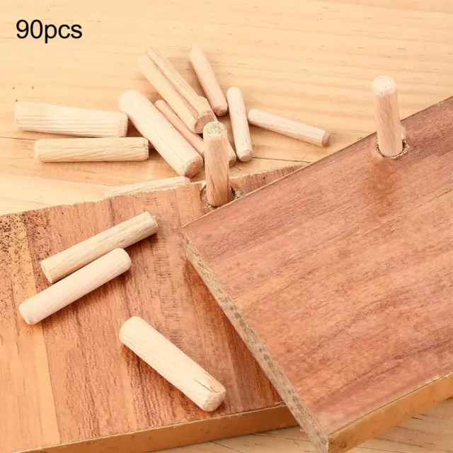 90Pcs Wooden Dowel Pins Assortment Plugs for Woodworking Projects Joining