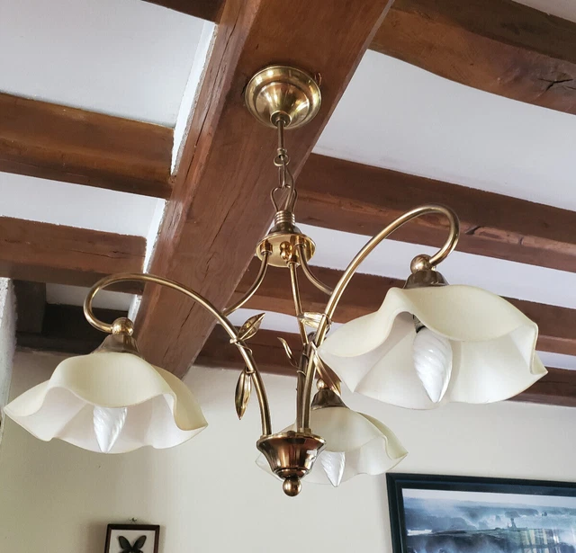 Lustre vintage en laiton