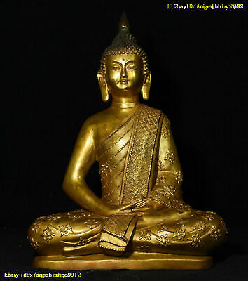 15 Collect Buddhism Copper Bronze Gilt Thailand Ayutthaya Maitreya Buddha Statue