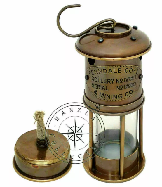Lamp Lantern Oil Brass Ship Nautical Minor Maritime Antique Boat Light