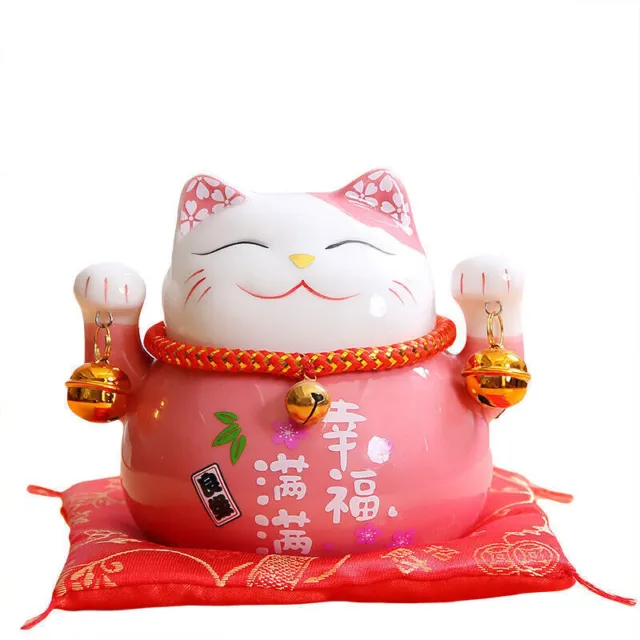 Ceramic Lucky Cat Home Decor Fengshui Maneki Neko Fortune Money Craft Ornaments