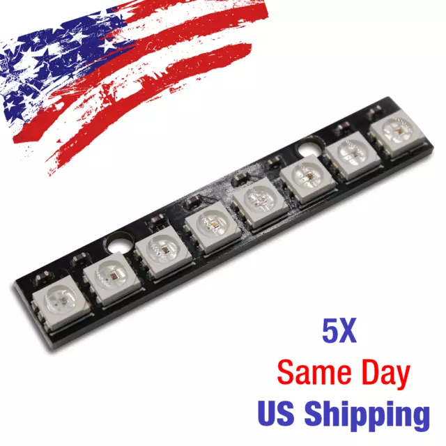 WS2812 5050 RGB 8 Bit LED Strip Module 5PCS - USA SHIPS TODAY!